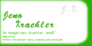 jeno krachler business card